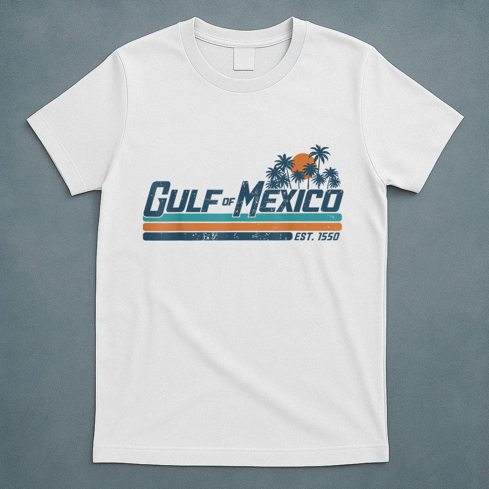 Gulf Of Mexico Est 1550 Retro Vintage Beach T-Shirt