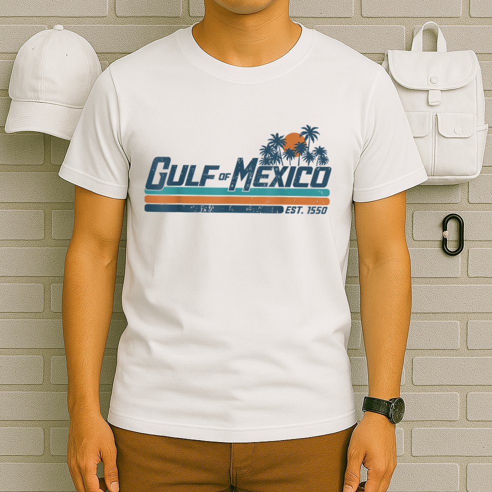 Gulf Of Mexico Est 1550 Retro Vintage Beach T-Shirt