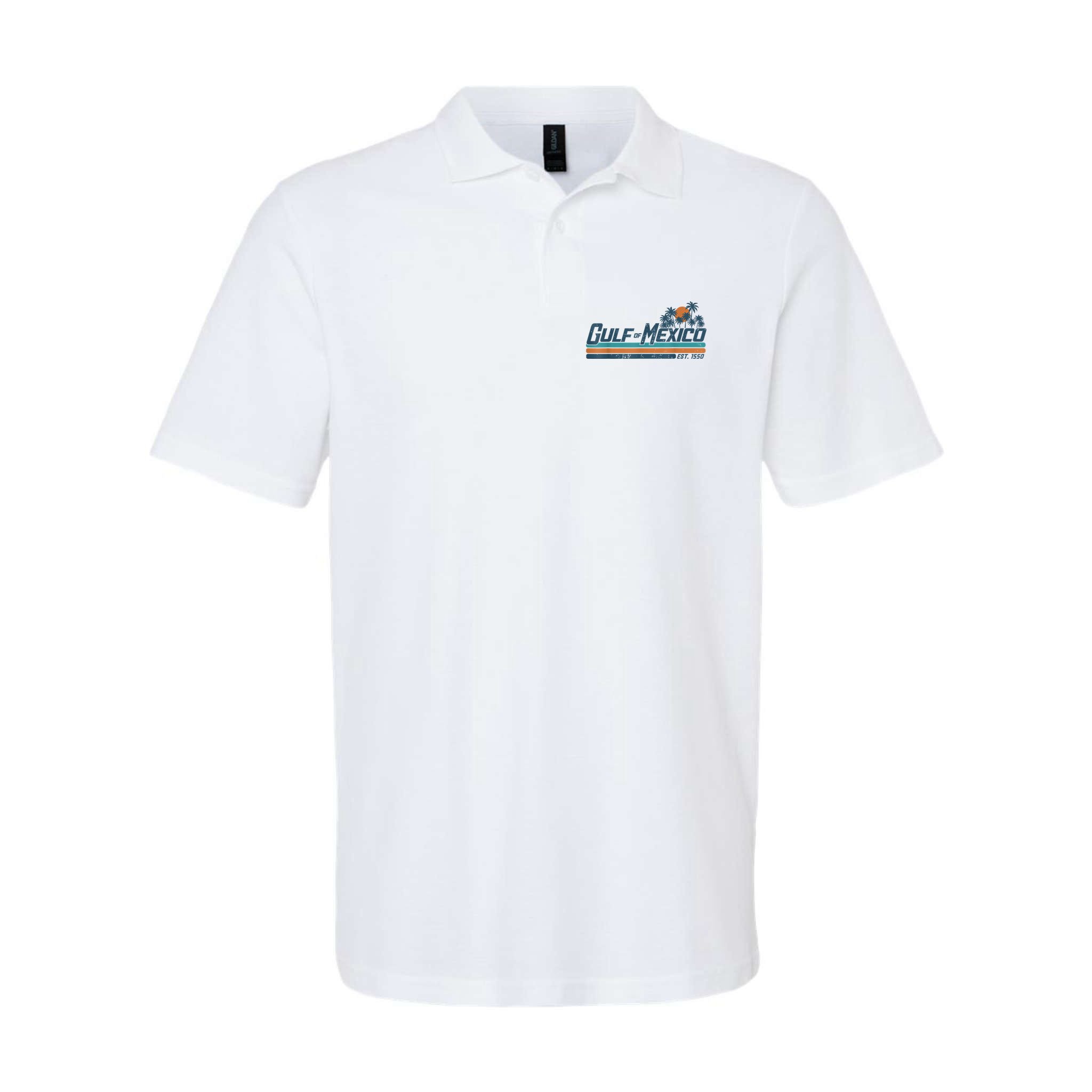 Gulf Of Mexico Est 1550 Retro Vintage Beach Polo