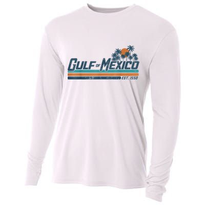 Gulf Of Mexico Est 1550 Retro Vintage Beach Cooling Performance Long Sleeve Crew