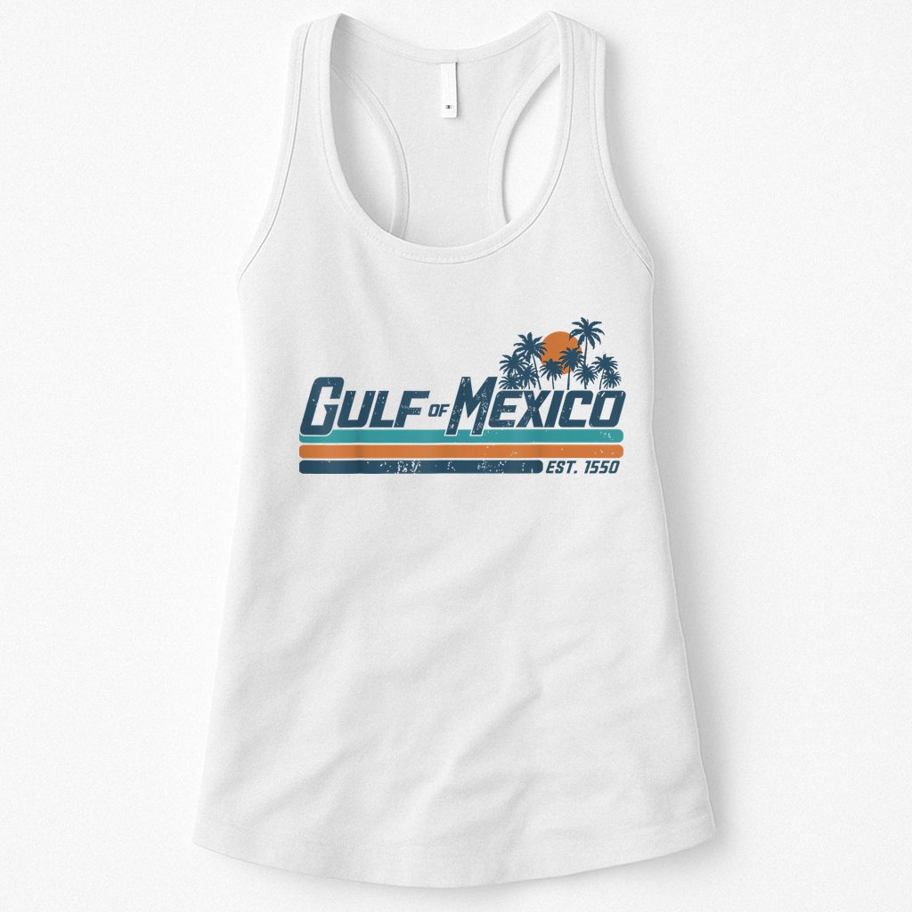 Gulf Of Mexico Est 1550 Retro Vintage Beach Womens Tank Top