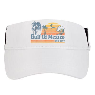 Gulf Of Mexico Est 1550 Retro Vintage Beach Gulf Of Mexico Adult Drive Performance Visor
