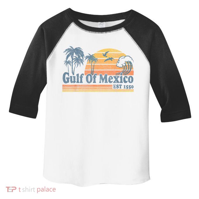 Gulf Of Mexico Est 1550 Retro Vintage Beach Gulf Of Mexico Toddler Fine Jersey T-Shirt