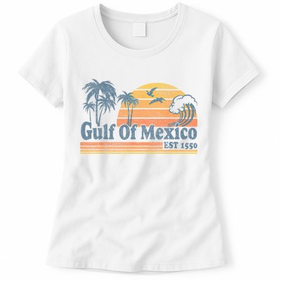 Gulf Of Mexico Est 1550 Retro Vintage Beach Gulf Of Mexico Womens T-Shirt