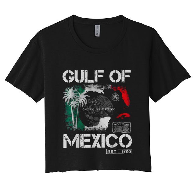 Gulf Of Mexico 1550 Forever Retro Vintage Beach Women .Png Crop Top