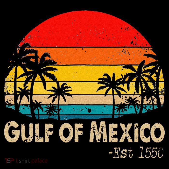 Gulf Of Mexico Est 1550 Retro Vintage Beach Flatbill Hat