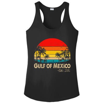 Gulf Of Mexico Est 1550 Retro Vintage Beach Ladies PosiCharge Competitor Racerback Tank