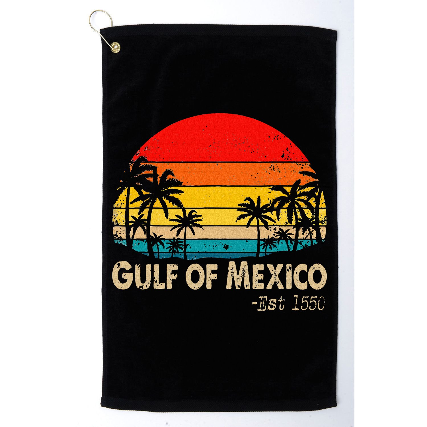Gulf Of Mexico Est 1550 Retro Vintage Beach Golf Towel