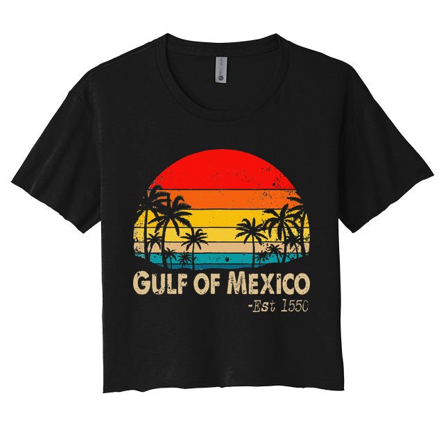 Gulf Of Mexico Est 1550 Retro Vintage Beach Crop Top