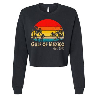 Gulf Of Mexico Est 1550 Retro Vintage Beach Cropped Pullover Crew