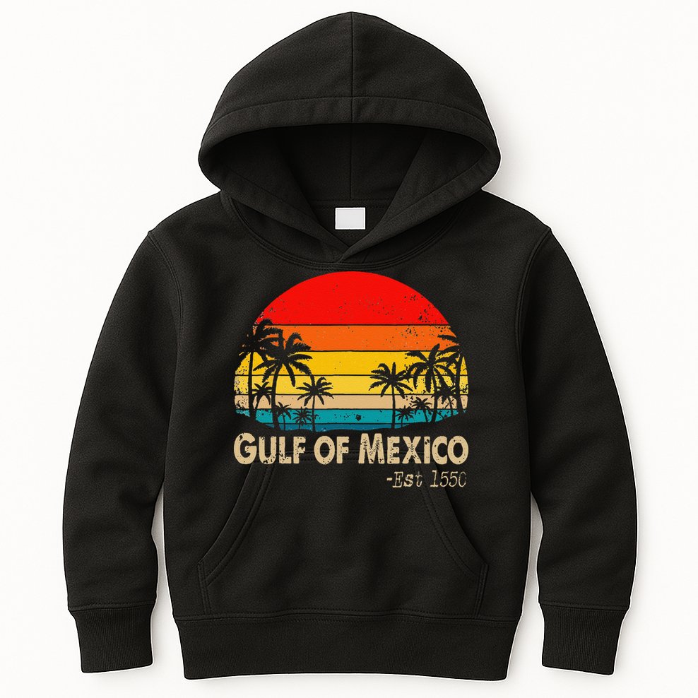Gulf Of Mexico Est 1550 Retro Vintage Beach Kids Hoodie