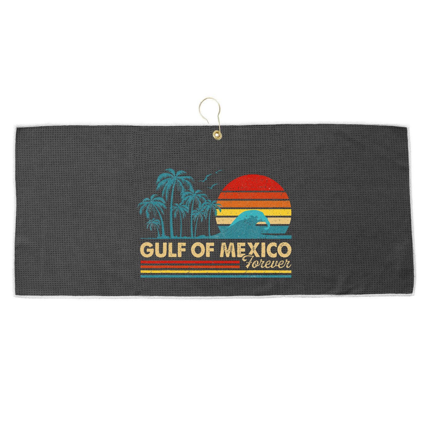 Gulf Of Mexico Forever .Png Large Microfiber Waffle Golf Towel