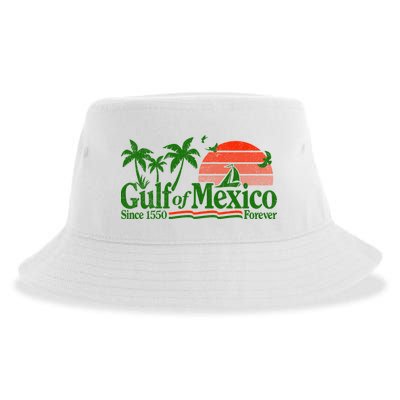 Gulf Of Mexico Mexican Flag Sustainable Bucket Hat