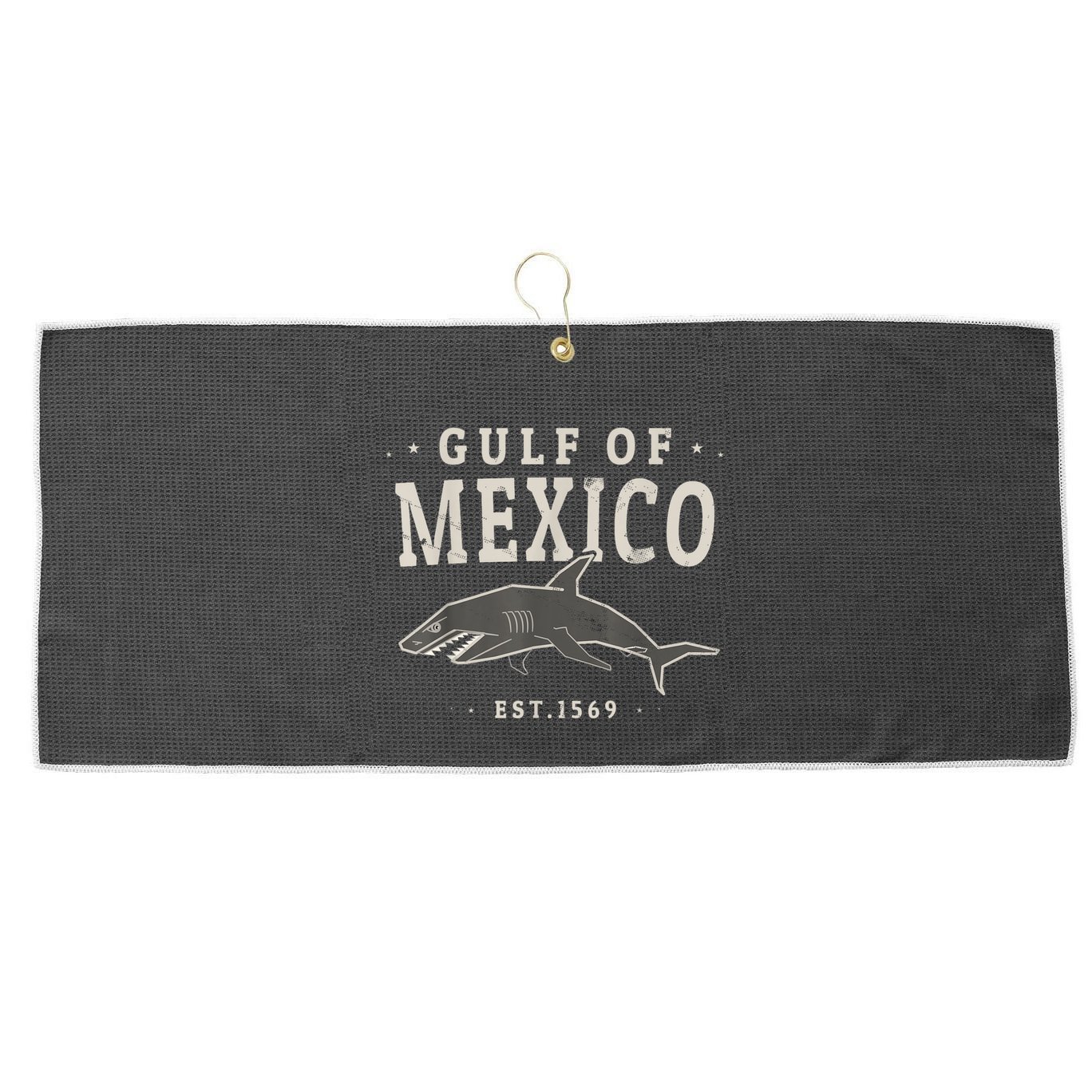 Gulf Of Mexico 1569 Large Microfiber Waffle Golf Towel
