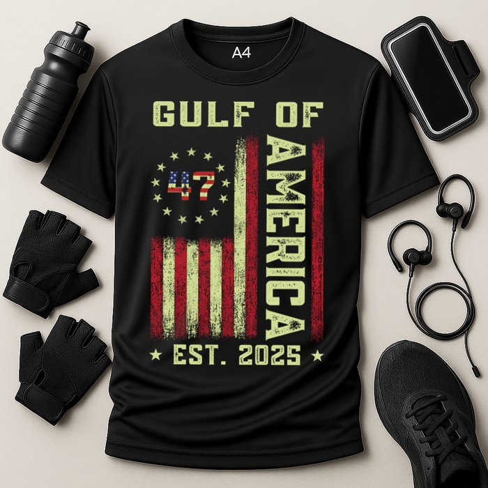 Gulf Of 'Merica US Flag Patriotic EST 2025 Cooling Performance Crew T-Shirt