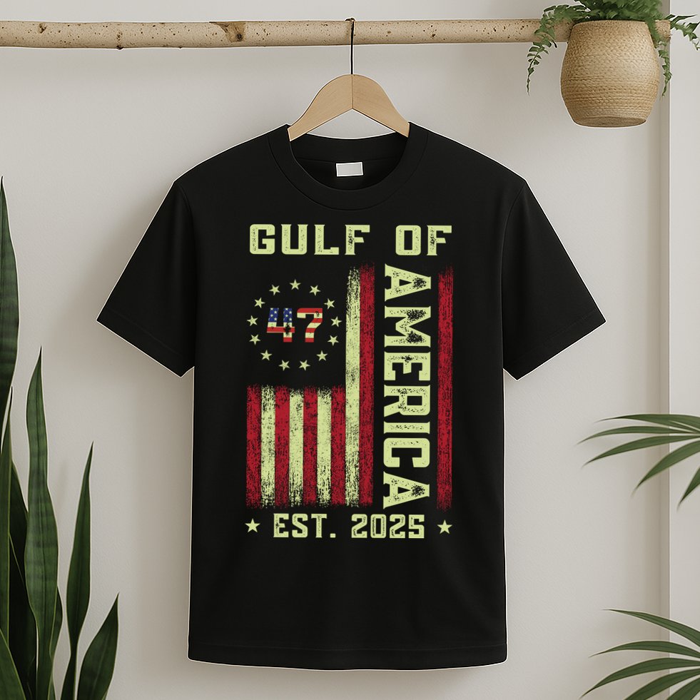 Gulf Of 'Merica US Flag Patriotic EST 2025 T-Shirt