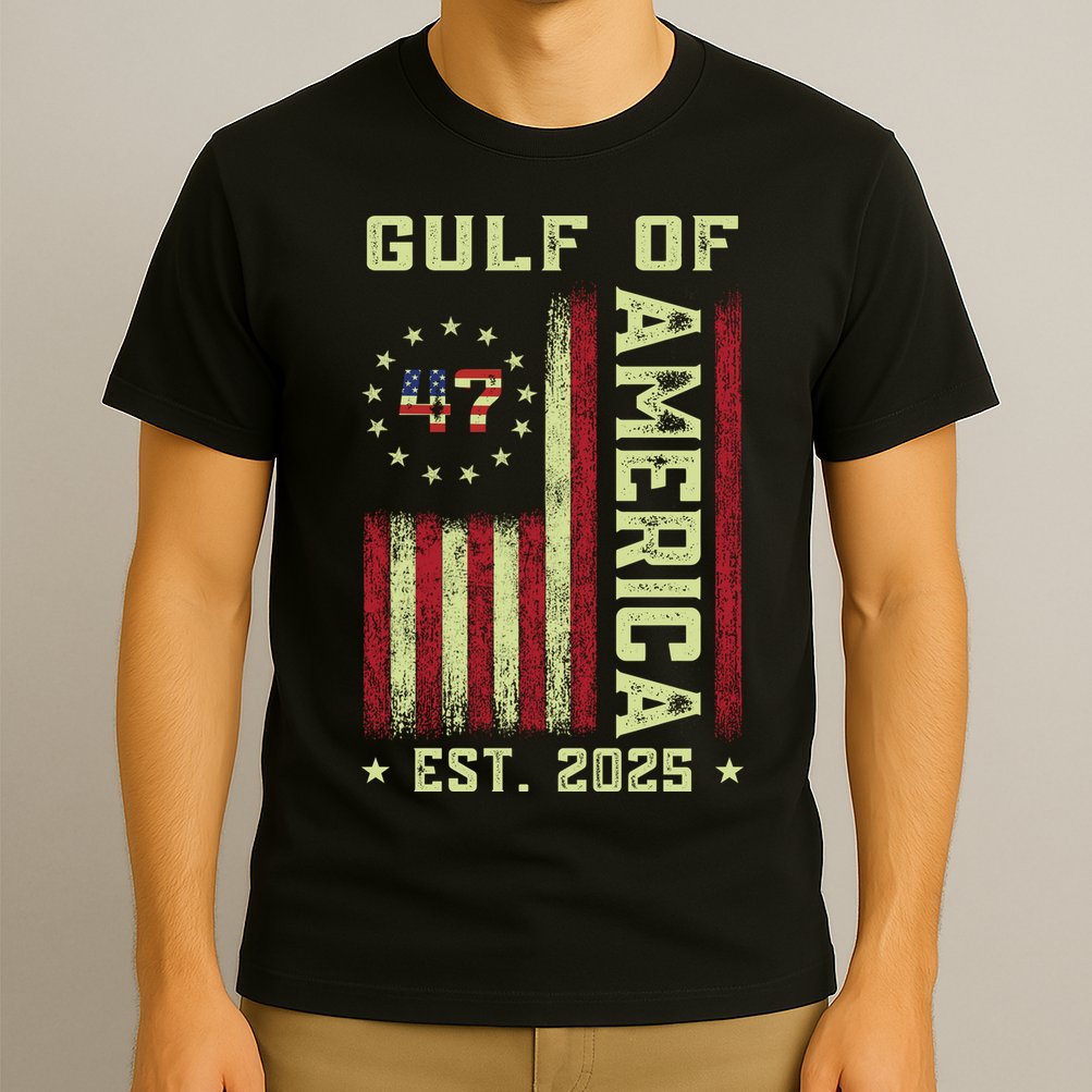Gulf Of 'Merica US Flag Patriotic EST 2025 T-Shirt