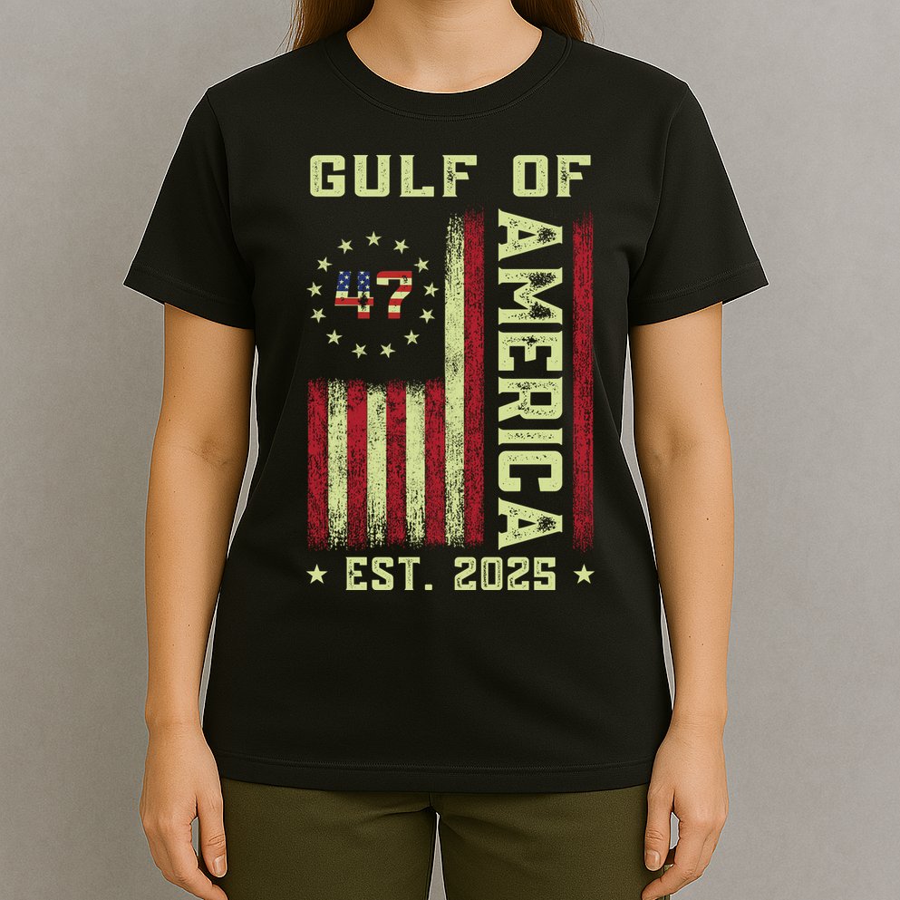 Gulf Of 'Merica US Flag Patriotic EST 2025 T-Shirt