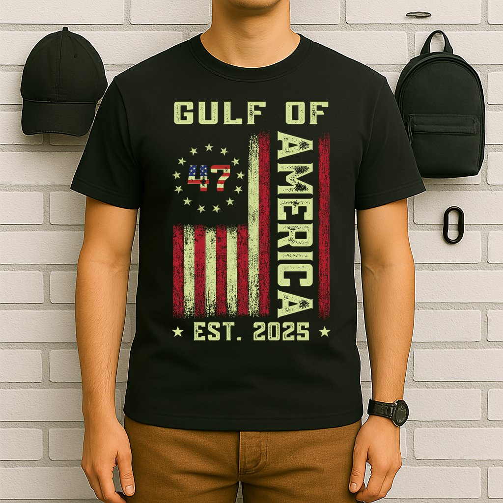 Gulf Of 'Merica US Flag Patriotic EST 2025 T-Shirt