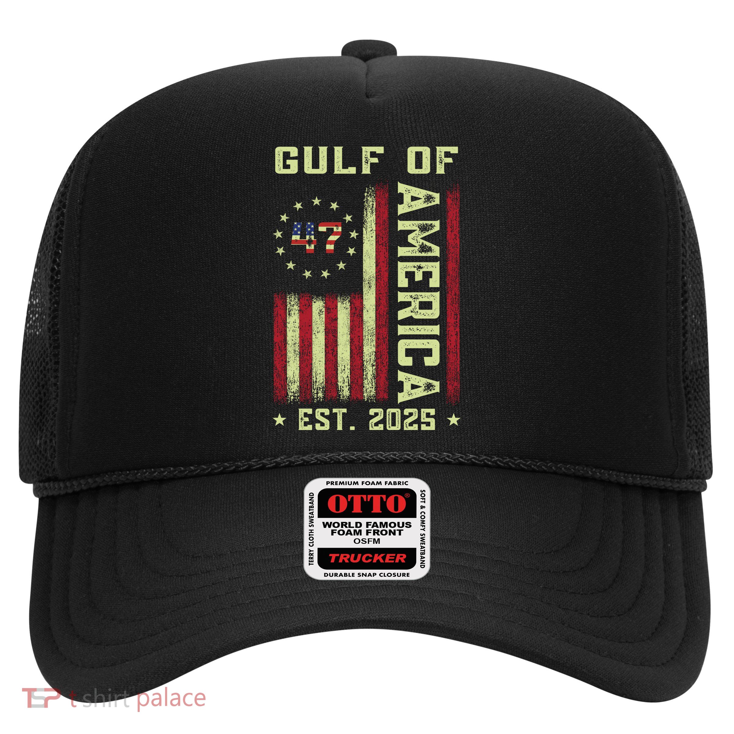 Gulf Of 'Merica US Flag Patriotic EST 2025 Trucker Hat