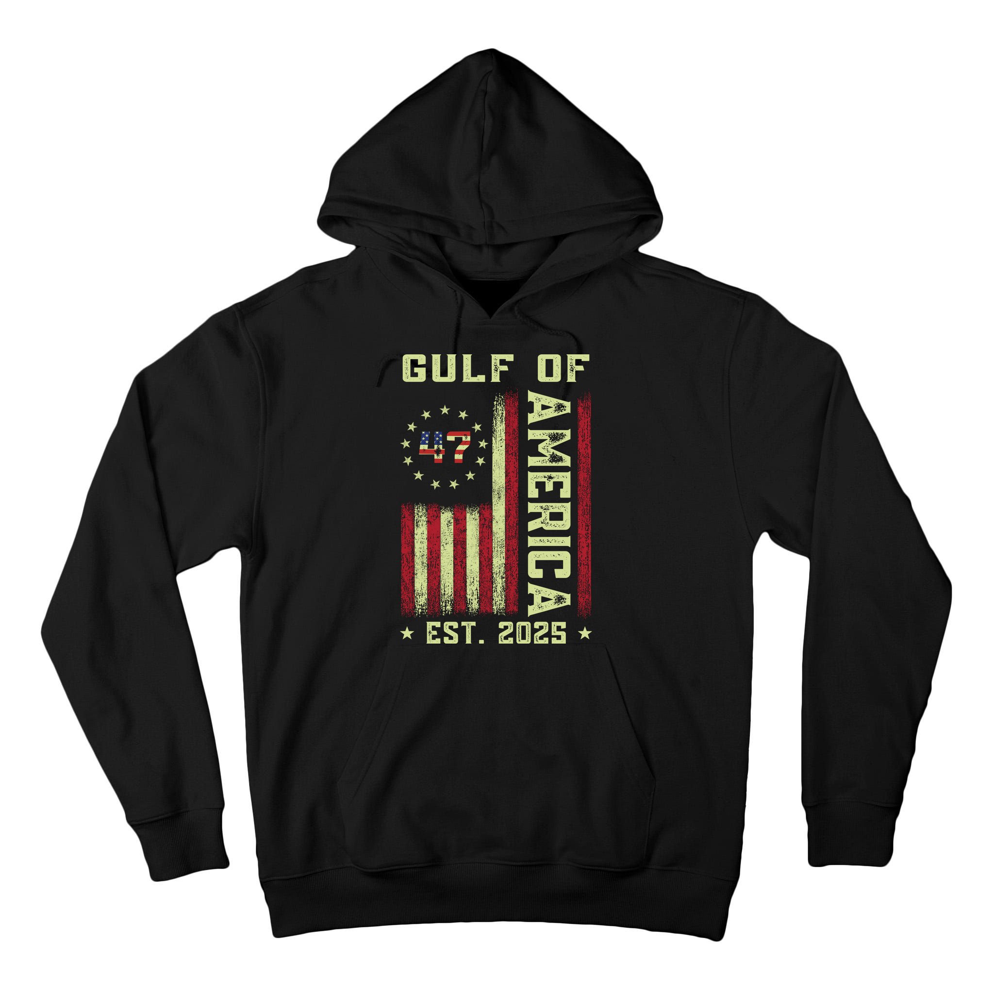 Gulf Of 'Merica US Flag Patriotic EST 2025 Tall Hoodie
