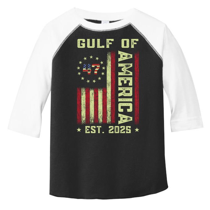 Gulf Of 'Merica US Flag Patriotic EST 2025 Toddler Fine Jersey T-Shirt