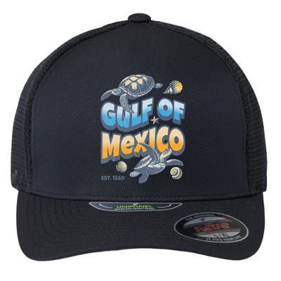 Gulf of Mexico Turtle Boho Vintage Gulf Of Mexico Forever Flexfit Unipanel Trucker Cap
