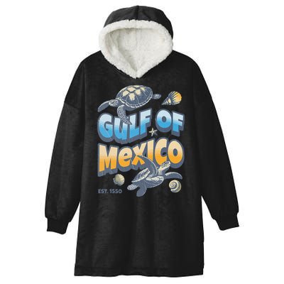 Gulf of Mexico Turtle Boho Vintage Gulf Of Mexico Forever Hooded Wearable Blanket