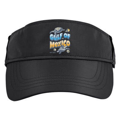 Gulf of Mexico Turtle Boho Vintage Gulf Of Mexico Forever Adult Drive Performance Visor