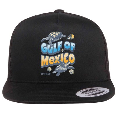 Gulf of Mexico Turtle Boho Vintage Gulf Of Mexico Forever Flatbill Hat
