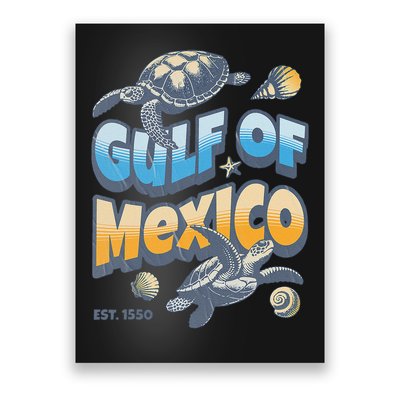 Gulf of Mexico Turtle Boho Vintage Gulf Of Mexico Forever Poster