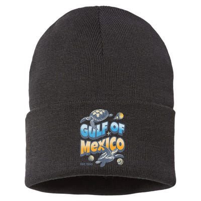 Gulf of Mexico Turtle Boho Vintage Gulf Of Mexico Forever Sustainable Knit Beanie
