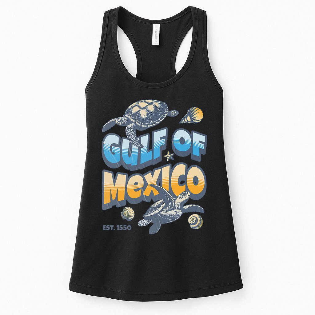 Gulf of Mexico Turtle Boho Vintage Gulf Of Mexico Forever Womens Tank Top