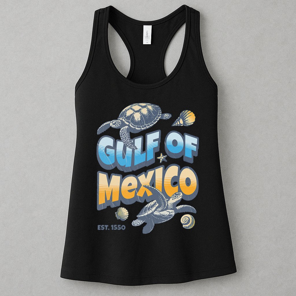 Gulf of Mexico Turtle Boho Vintage Gulf Of Mexico Forever Womens Tank Top