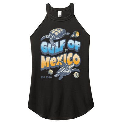 Gulf of Mexico Turtle Boho Vintage Gulf Of Mexico Forever Women's Perfect Tri Rocker Tank