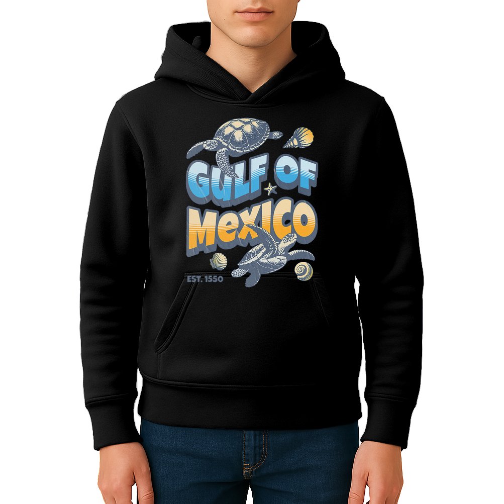 Gulf of Mexico Turtle Boho Vintage Gulf Of Mexico Forever Kids Hoodie