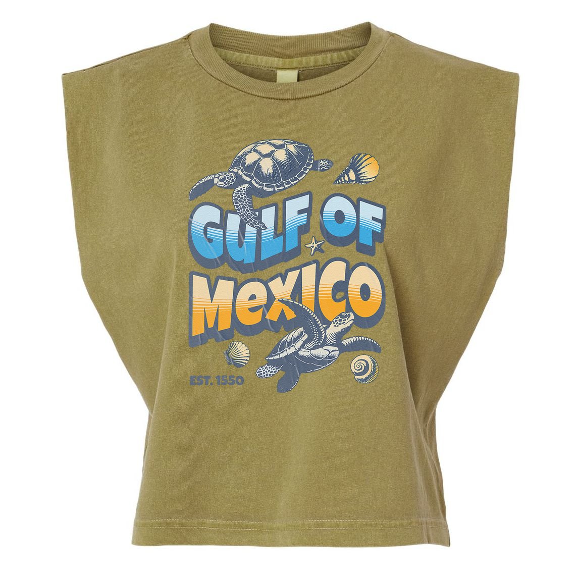 Gulf of Mexico Turtle Boho Vintage Gulf Of Mexico Forever Garment-Dyed Women's Muscle Tee