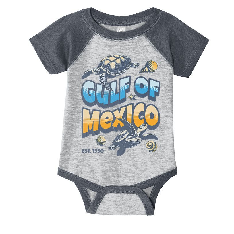 Gulf of Mexico Turtle Boho Vintage Gulf Of Mexico Forever Infant Baby Jersey Bodysuit
