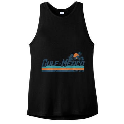 Gulf Of Mexico Est 1550 Retro Vintage Beach Ladies PosiCharge Tri-Blend Wicking Tank