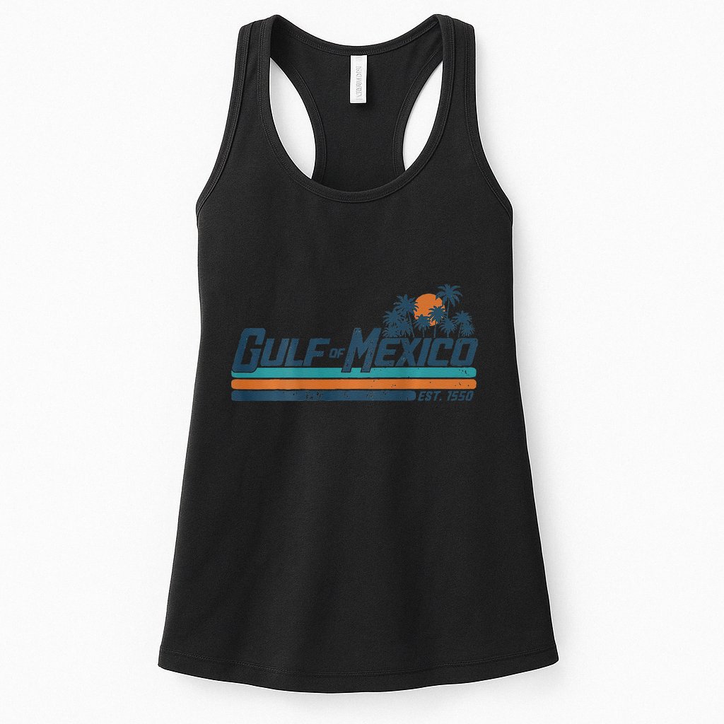 Gulf Of Mexico Est 1550 Retro Vintage Beach Womens Tank Top