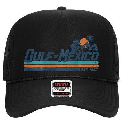 Gulf Of Mexico Est 1550 Retro Vintage Beach Trucker Hat