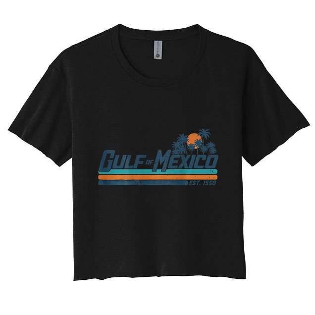 Gulf Of Mexico Est 1550 Retro Vintage Beach Crop Top