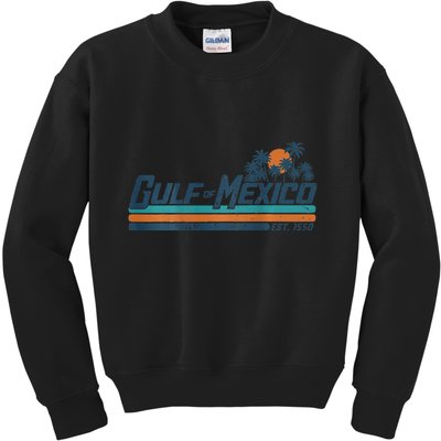 Gulf Of Mexico Est 1550 Retro Vintage Beach Kids Sweatshirt