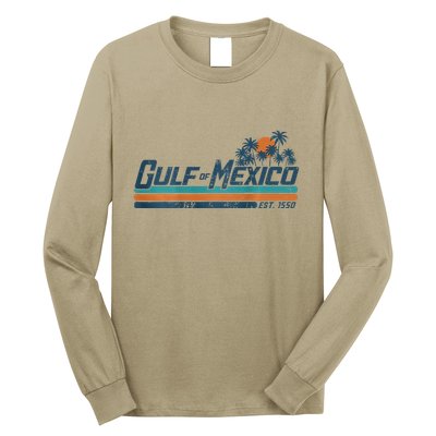 Gulf Of Mexico Est 1550 Retro Vintage Beach Long Sleeve Shirt