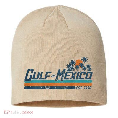 Gulf Of Mexico Est 1550 Retro Vintage Beach Sustainable Beanie