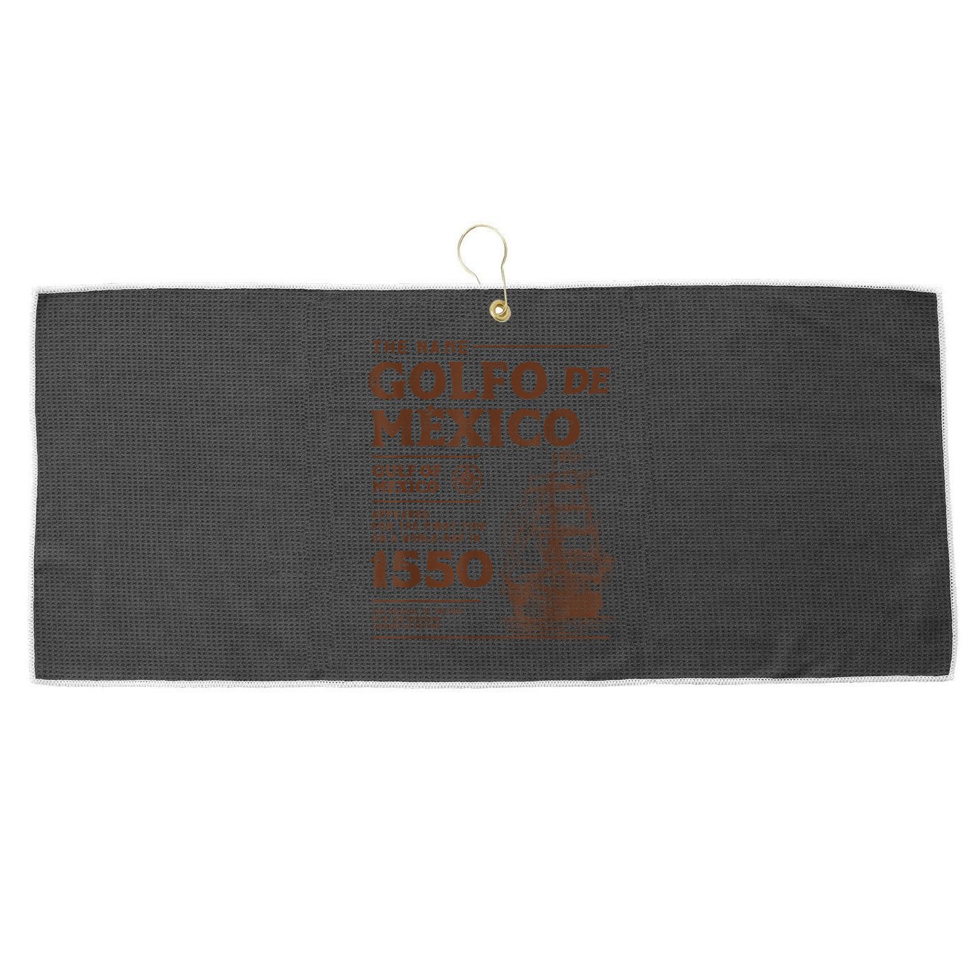 Gulf Of Mexico Name Origin 1550 Large Microfiber Waffle Golf Towel