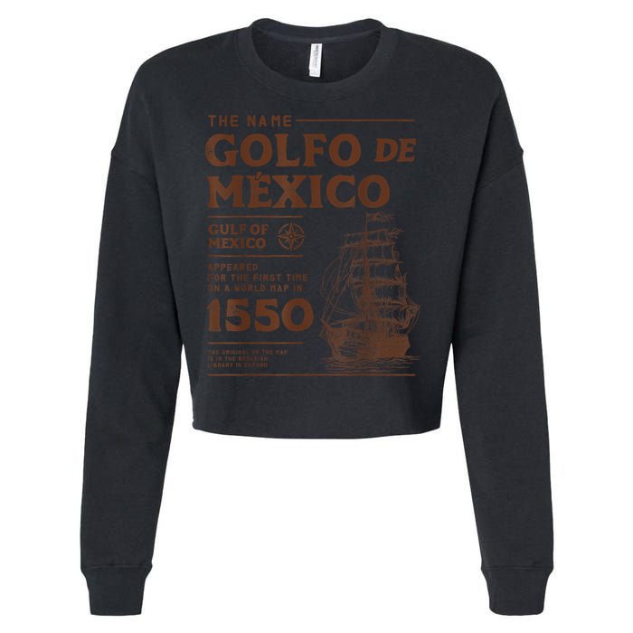 Gulf Of Mexico Name Origin 1550 Cropped Pullover Crew
