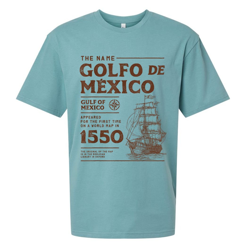Gulf Of Mexico Name Origin 1550 Sueded Cloud Jersey T-Shirt