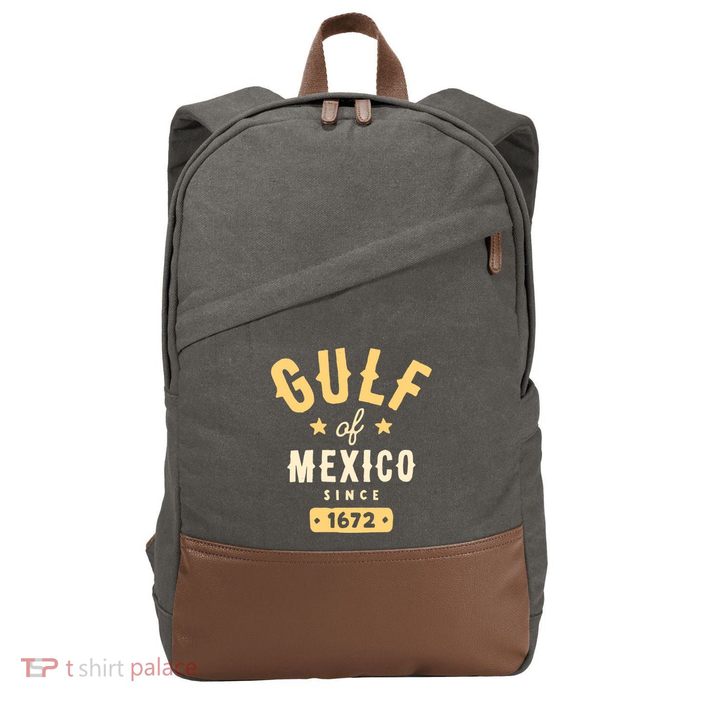 Gulf Of Mexico Since 1672 Long Sleeve Cotton Canvas Backpack