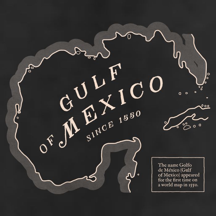 Gulf Of Mexico Map Golf Towel